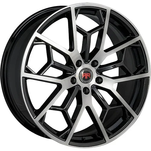 Revolution Racing R23 Gloss Black w/ Machined Spoke Faces and Outer Lip 20×8 | 5×114.3 (RR23-208514+40BM)