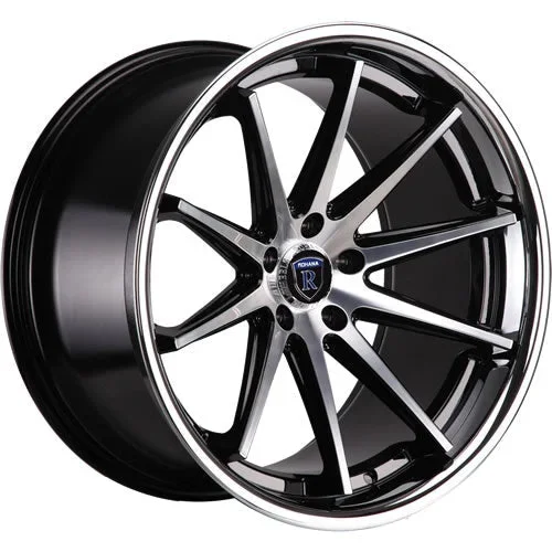 Rohana Wheels RC10 Black w/ Machined Spoke Faces & Chrome Stainless Steel Lip 19×8.5 | 5×112 (RC1019855112MA25)