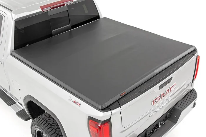 Rough Country 41308550 Tri-Fold Soft Tonneau Cover for 2019-2023 Silverado Sierra 1500 (5’10” Bed)