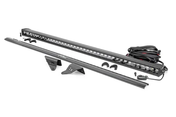 Rough Country 71041 – LED Light Bar Upper Windshield 40 in. Black Single Row