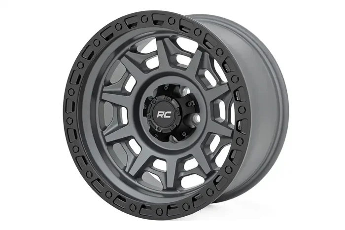 Rough Country 85170917 – Series 85 Wheel Simulated Beadlock Gunmetal Gray/Black 17×9 6×135 -12mm