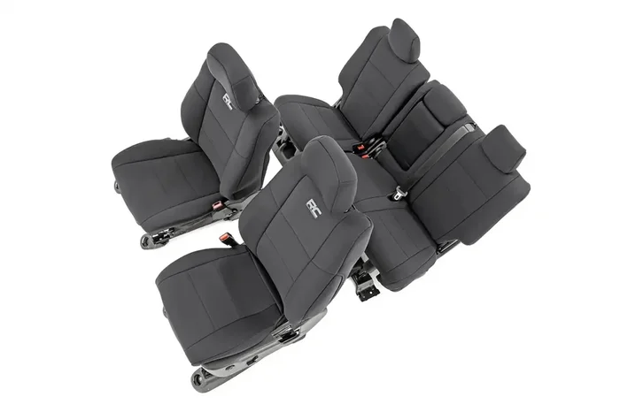 Rough Country 91046 – Seat Cover Set Incl. 2 Front Covers: 1 Rear 4 Headrest Covers