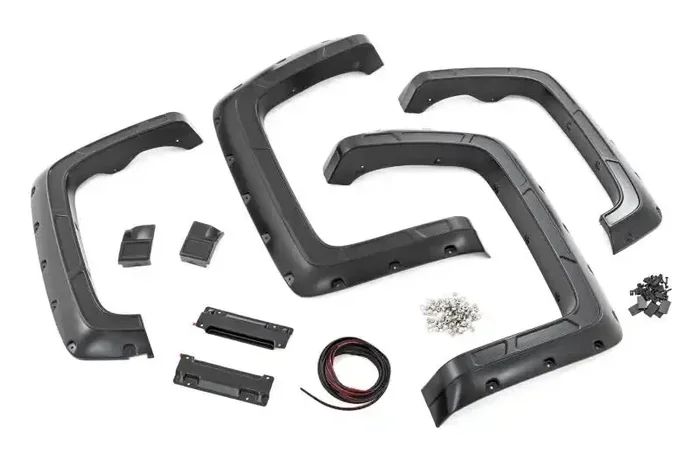 Rough Country A-C11412-GAN – Pocket Fender Flares Defender Silver Ice Metallic 6-8 ft. Bed