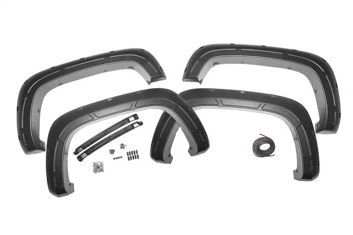Rough Country A-C12011-GBA – Pocket Fender Flares Defender Black 4 Pcs