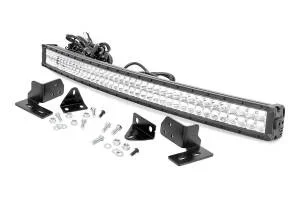 Rough Country Chrome Series LED Kit Fits In Bumper White DRL 19020 Lumens 240 Watts IP67 Waterproof Aluminum 40 in. LED Light Bar Includes Installation Instructions – 70681DRL