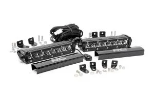 Rough Country Cree Chrome Series LED Light Bar Two-8 in. 6400 Lumens 80 Watts Ip67 Rating Incl. Wire Harness Switch – 70696