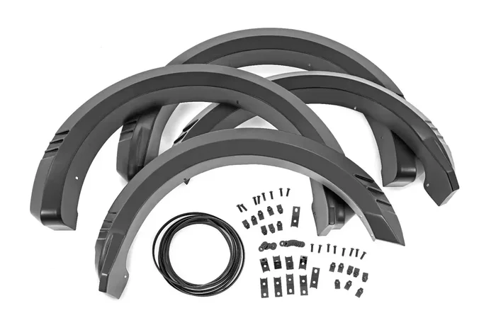 Rough Country F-F320210 – Pocket Fender Flares w/Rivets Flat Black Bolt On