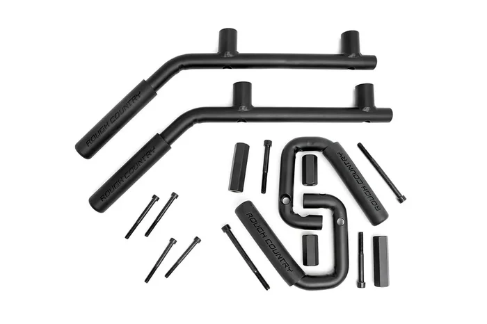 Rough Country Grab Handles | Steel | Front & Rear | Black | Jeep Wrangler JK/Unlimited (2007-2018)
