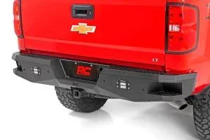 Rough Country Heavy Duty Rear LED Bumper Incl. [2] Black-Series LED Flush Mount Lights Wiring Harness Backup Sensor Relocators – 10773