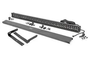 Rough Country LED Light Kit Incl. 50 in. Black Series Dual Row Led Wiring Harness On/Off Switch Mounting Brackets Snap-On Cover w/White DRL – 98005