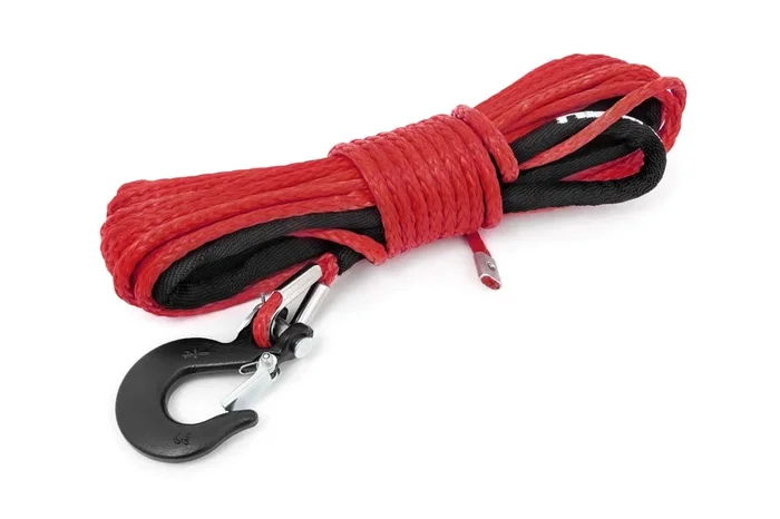 Rough Country RS161 Winch Cable & Synthetic Rope – Synthetic, 7,000 lbs. Pull Rating, 50 ft. Line Length1/4 in. Line Diameter, Red
