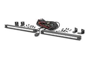 Rough Country Slimline Cree Chrome Series LED Light Bar 10 in. Sold In Pairs 8000 Lumens 100 Watts Incl. Wiring Harness Hardware – 70410A