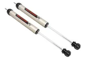 Rough Country V2 Monotube Shocks Front 5.5-7 in. Nitrogen Charged Monotube Design T6061 Brushed Aluminum Body 36kN Tensile Strength Pair – 760757_A