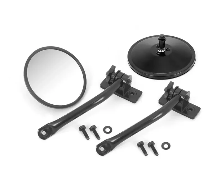 Rugged Ridge 11025.11 – Quick Release Mirror, Round, Black 97-18 Wrangler TJ/LJ/JK/JKU