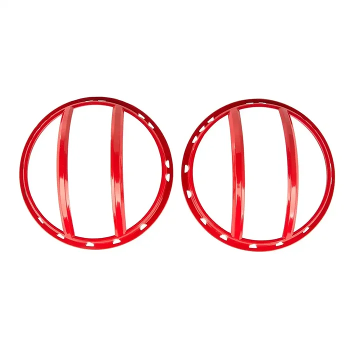 Rugged Ridge 11230.17 – Elite Pivotal Headlight Euro Guard Kit, Red 07-18 Jeep Wrangler JK