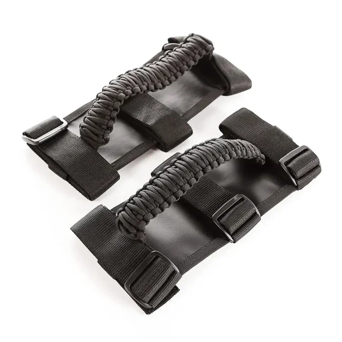 Rugged Ridge 13505.30 – Grab Handle Kit, Paracord, Black/Black 55-21 Jeep CJ/Wrangler/Gladiator