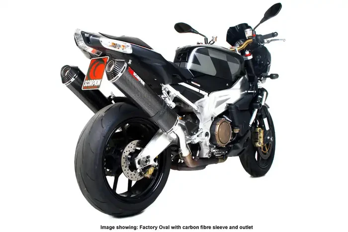 Scorpion EAP52TEO Aprilia RSV1000 Factory Oval Slip-On Exhaust (Pair) – Titanium Sleeve