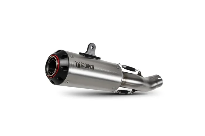 Scorpion PHA195SEO Honda CB 500 F Red Power Slip-On Exhaust – Brushed Stainless Steel Sleeve