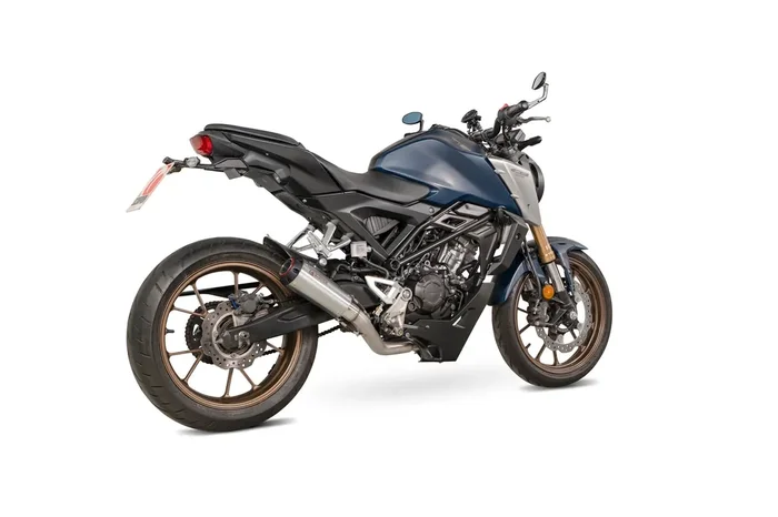 Scorpion PHA198SYSSEO Honda CB 125 R Red Power Full Exhaust System – Brushed Stainless Steel Sleeve