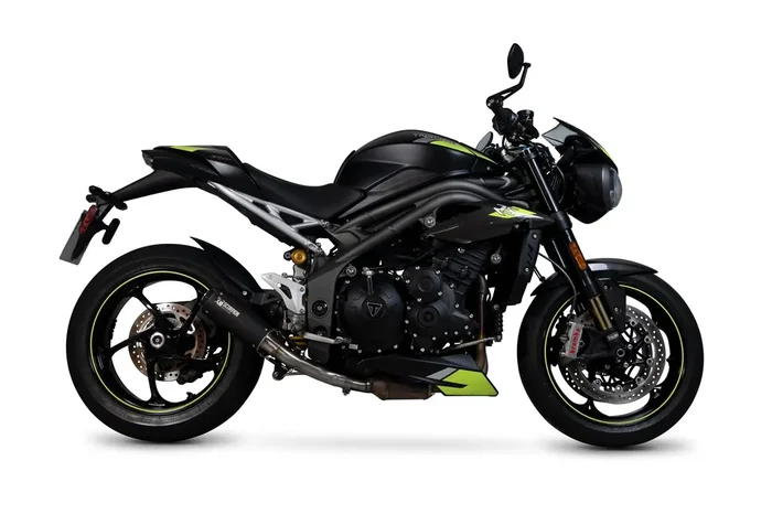 Scorpion PTR88SEBCER Triumph Speed Triple Red Power Slip-On Exhaust – Black Ceramic Coated Sleeve