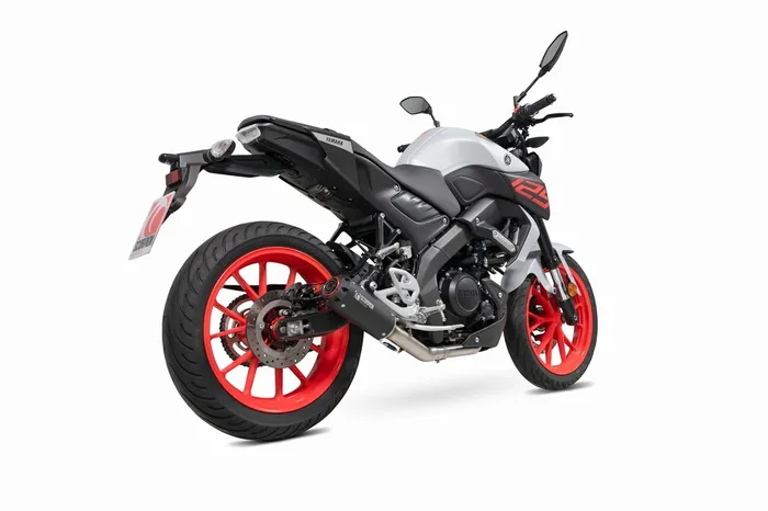 Scorpion PYA119SYSBCER Yamaha MT-125 Euro 5 Red Power Full Exhaust System – Black Ceramic Coated Sleeve