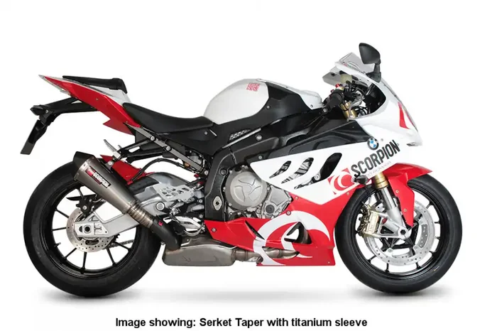 Scorpion RBM64SEO BMW S1000 RR Serket Taper Slip-On Exhaust – Brushed Stainless Steel Sleeve