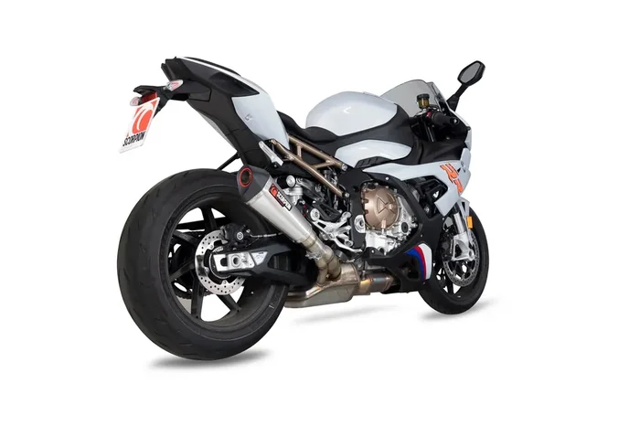 Scorpion RBM80SEO BMW S1000 RR Serket Taper Slip-On Exhaust – Brushed Stainless Steel Sleeve