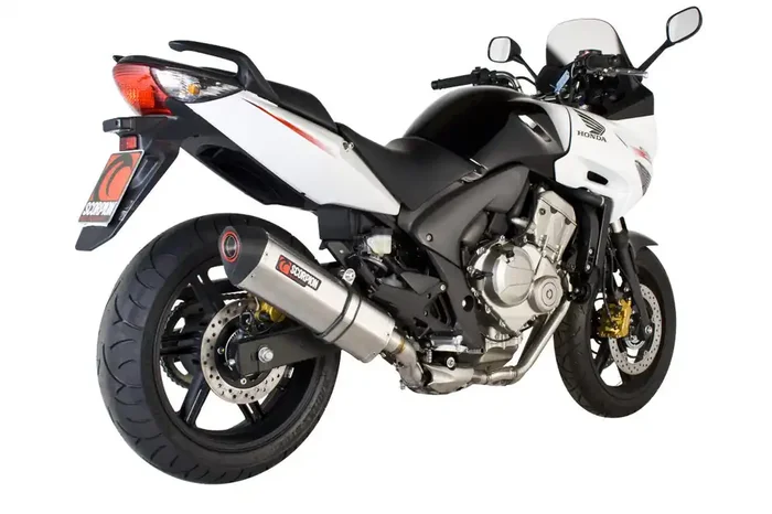 Scorpion RHA100SEO Honda CBF600 Serket Parallel Slip-On Exhaust – Brushed Stainless Steel Sleeve