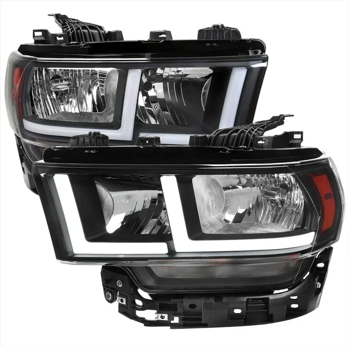 Spec-D Headlights Ram 2500 3500 4500 5500 (19-24) w/ or w/o Dual Bar LED – Black / Chrome w/ Breathing Effect
