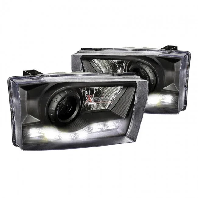 Spec-D Projector Headlights Ford F250 F350 F450 F550 (99-04) w/ SMD LED Light Strip – Black or Chrome