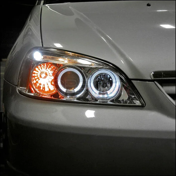 Spec-D Projector Headlights Honda Civic Coupe/Sedan (01-03) Dual LED Halo – Black or Chrome