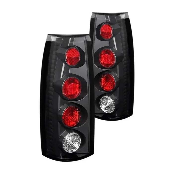 Spyder Euro Style Tail Lights Cadillac Escalade (99-00) Black / Black Smoke / Chrome / Smoke