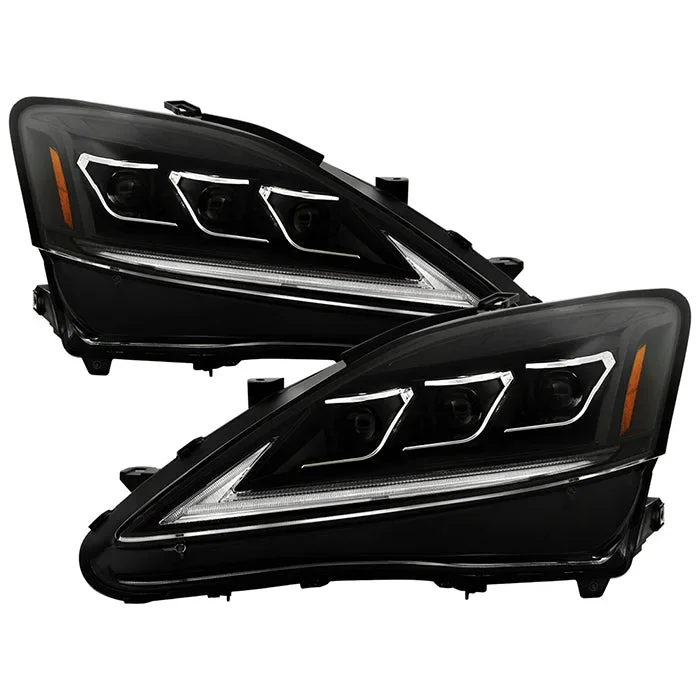 Spyder LED Projector Headlights Lexus IS250 IS350 (11-13) Factory Xenon/HID Model [Apex Series – Sequential LED Turn Signal] Black