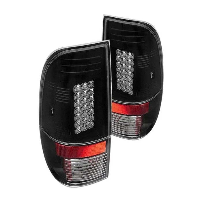 Spyder LED Tail Lights Ford F250/F350/F450/F550 Super Duty (99-07) Black / Black Smoke / Chrome / Red Clear