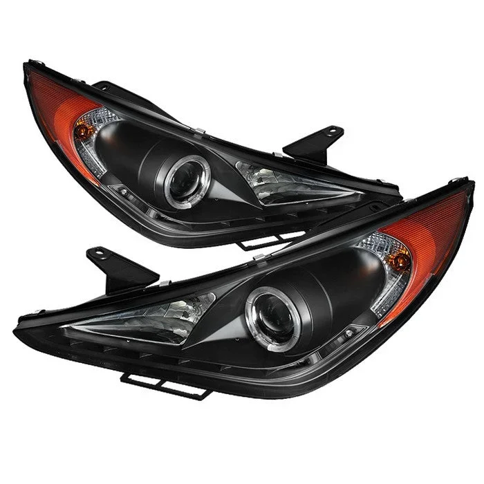 Spyder Projector Headlights Hyundai Sonata (2011-2013) with – LED Halo / Light Bar DRL