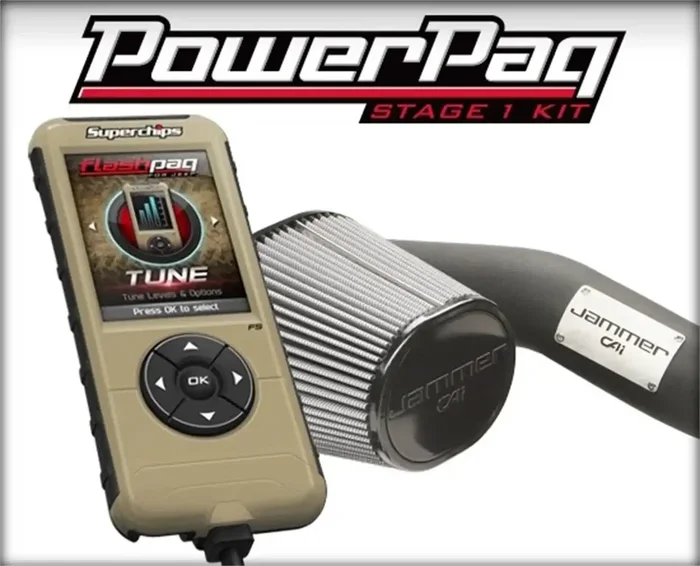 Superchips 3876-P11 Stage 1 Powerpaq Kit Incl. Flashpaq Tuner/Jammer Cold Air Intake