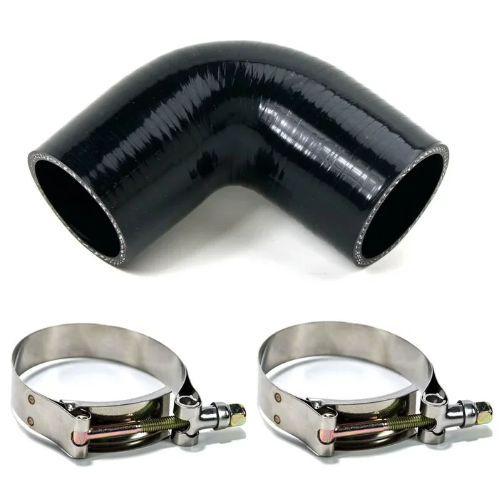 System1 Designs Black Silicone Coupler 90 Degree w/ 2x T-Bolt Clamps