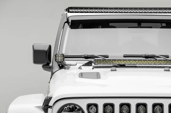 T-Rex Z374831-KIT2S Jeep Front Roof LED Kit, Black, Mild Steel