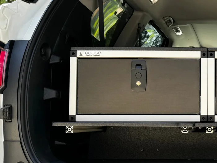 Toyota – Sequoia – 2023-Present – 3rd Gen – Explore Series – Single Drawer – 19-3/16″ Width x 38″ Deep x 10″ High – Drawer Module with Short Drawer 20″ and Storage Space Behind Drawer