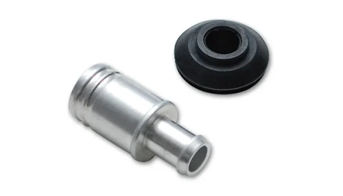 Vibrant 16mm O.D. Aluminum Vacuum Hose Fitting w/ Rubber Grommet (2896)