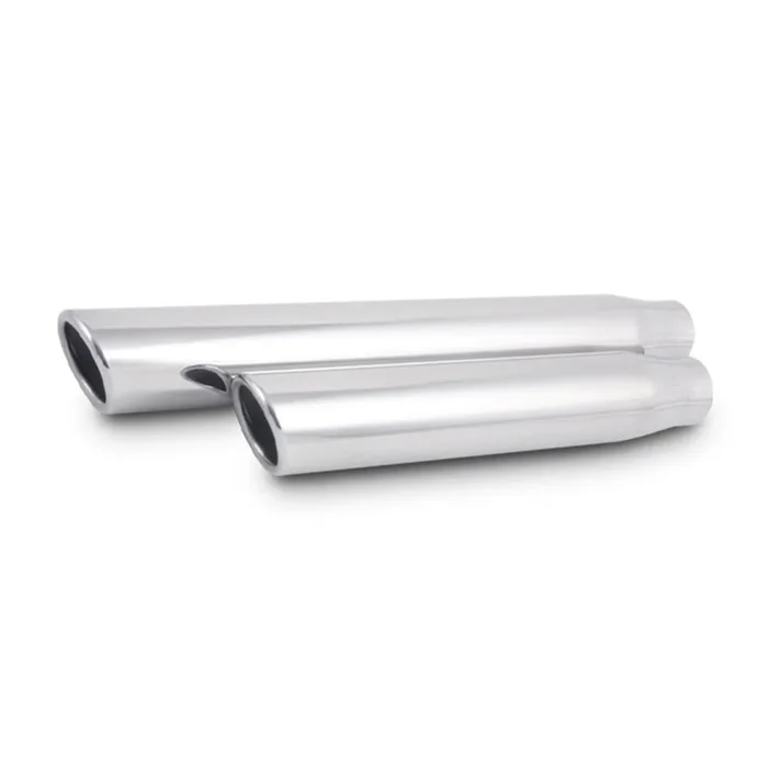 Vibrant 3.5in Round SS Truck/SUV Exhaust Tip – Single wall/Angle Cut/Rolled Edge – 3in inlet 11in long (1578)