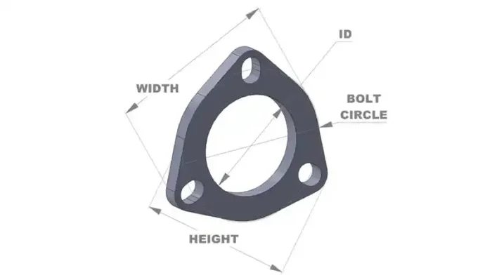Vibrant 3-Bolt T304 SS Exhaust Flanges (3in I.D.) – 5 Flange Bulk Pack
