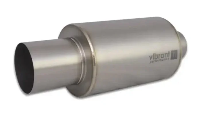 Vibrant Titanium Muffler w/Straight Cut Natural Tip 2.5in. Inlet / 2.5in. Outlet