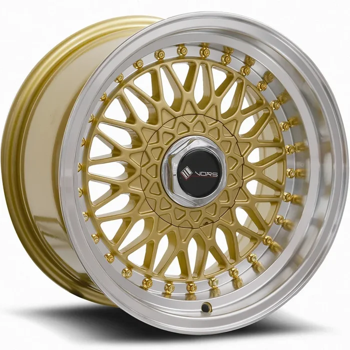 Vors Wheels VR3 Gold w/ Machined Lip 16×8 | 4×100/4×114.3 (VR0316808H20GD)