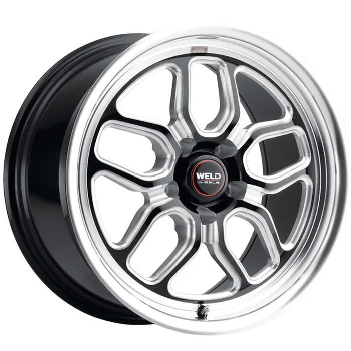 Weld Wheels Laguna Drag Gloss Black with Milled Spoke Windows and a Polished Lip 15×10 | 5×120 (S152B0022P45)