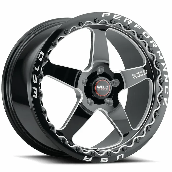 Weld Wheels Ventura Beadlock Gloss Black with Milled Spoke Windows and Real Beadlock 18×10 | 5×112 (S90480045P40)