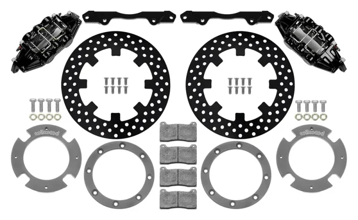 Wilwood 17-21 Can-Am X3RS Black 6-Piston Front Kit 11.25in – Drilled Rotors