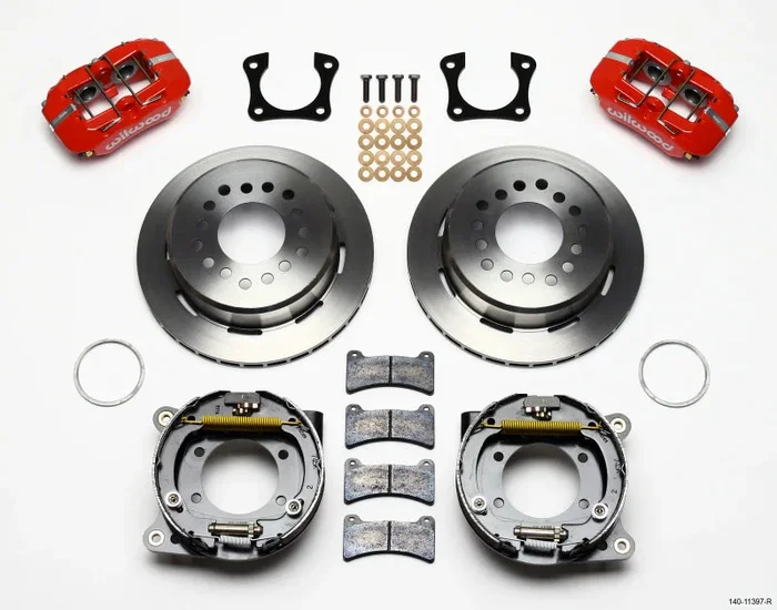Wilwood Dynapro Low-Profile 11.00in P-Brake Kit – Red 58-64 Olds/Pontiac Ends 2.81in Offset
