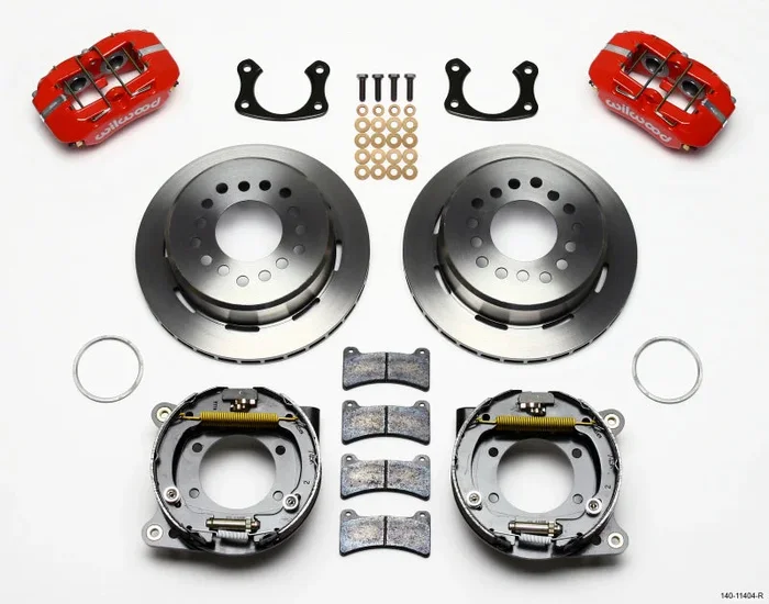 Wilwood Dynapro Low-Profile 11.00in P-Brake Kit – Red New Big Ford 2.50in Off Front Mount