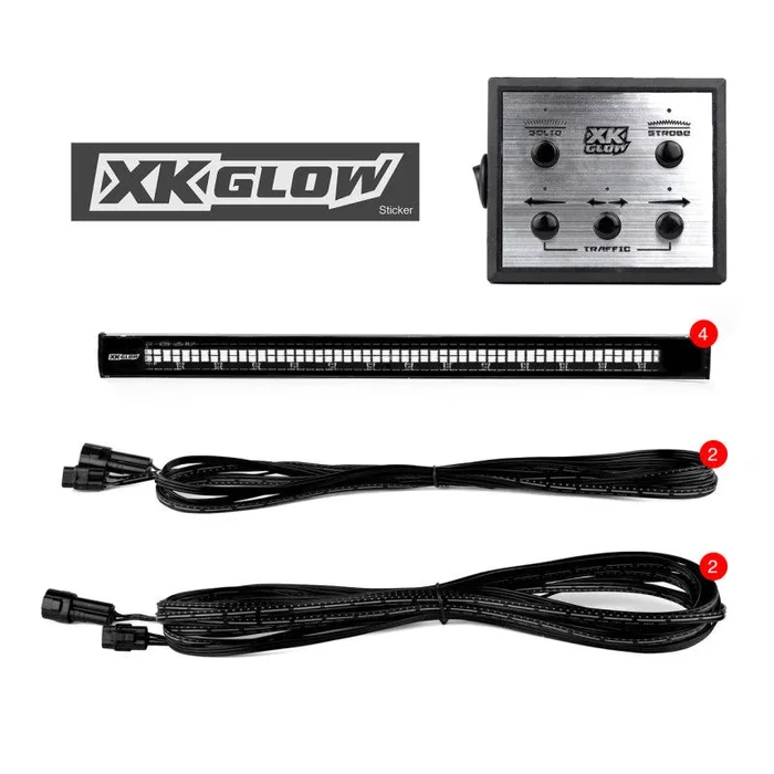 XK Glow Tube Strobe Lights w/ Traffic Modes Ultra Bright LEDs + Solid On – White 8pc 12in